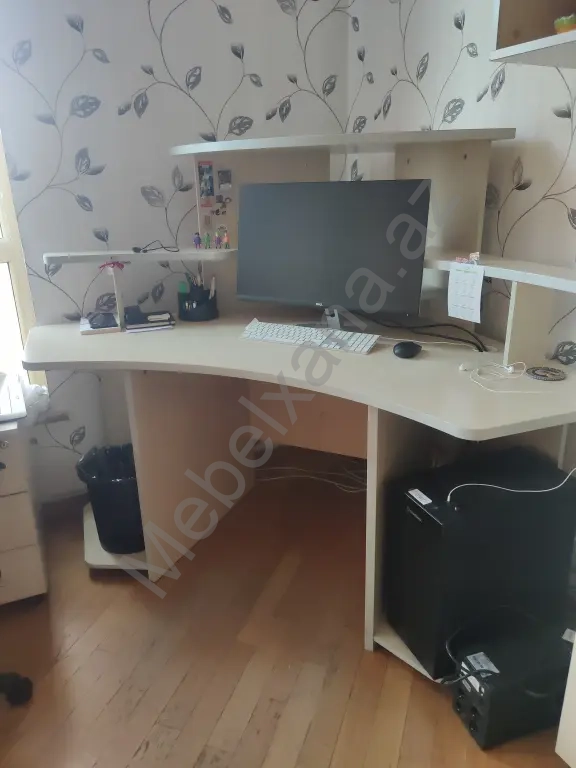 Ofis üçün mebel dəsti – açıq ağ palıd rəngində